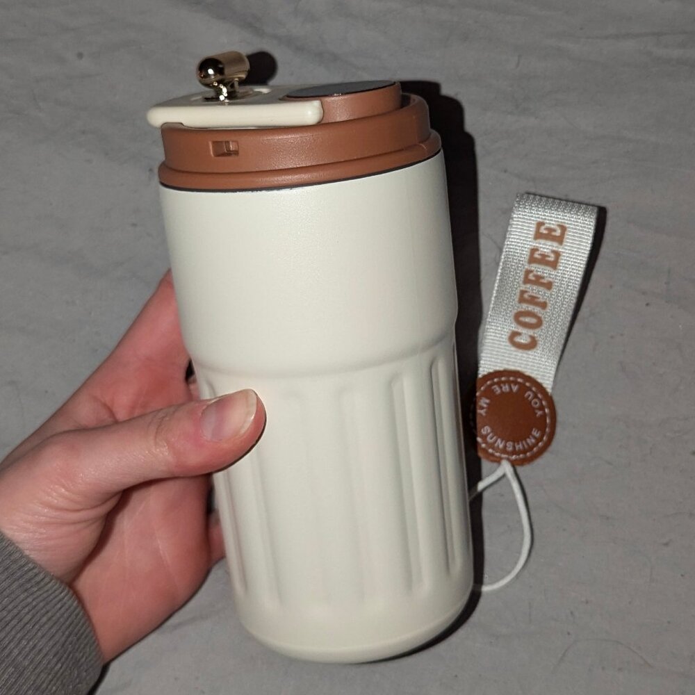 stainless steel vacuum mug with temperature monitor (celsius)